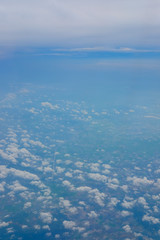 Nature view from above the sky and clouds