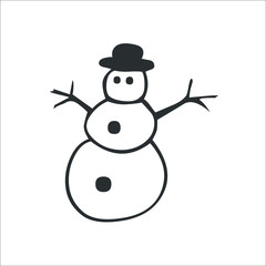 Snowman icon. Vector Illustration