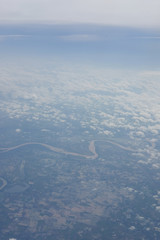 Nature view from above the sky and clouds