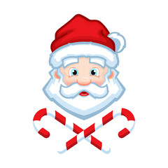 Santa Claus face cartoon vector illustration