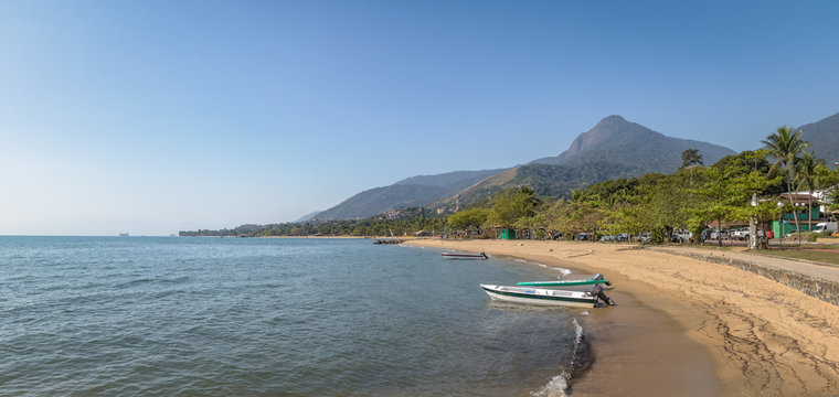 Panoramic view of Praia do Pereque Beach - Ilhabela, Sao Paulo, Brazil