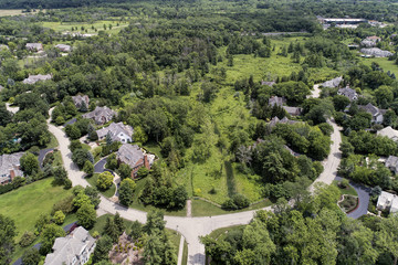 Luxury Neighborhood with Nature Area Aerial