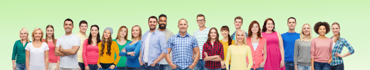 international group of happy smiling people