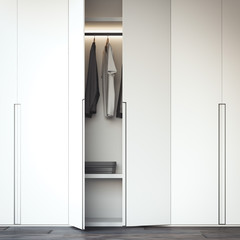White wardrobe. 3d rendering