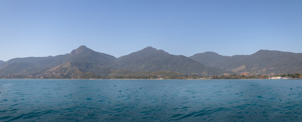 Panoramic Ilhabela view from the sea - Ilhabela, Sao Paulo, Brazil