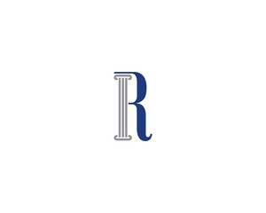 Law Pillar and Letter R Logo Icon 1