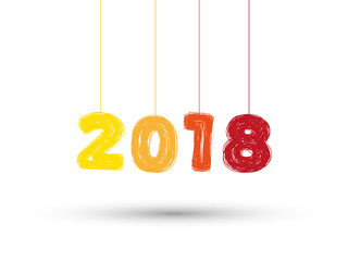 2018 color line new year vector
