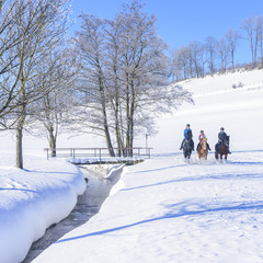 Reiterinnen in herrlicher Winterlandschaft © ARochau