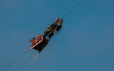 Slitta volante con le renne di Babbo Natale a Montreux