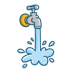 Funny and cute tap water - vector.