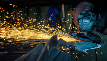 Industrial Grinder and Sparks