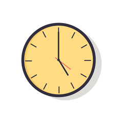 Yellow Clock Isolated on Vector Illustration