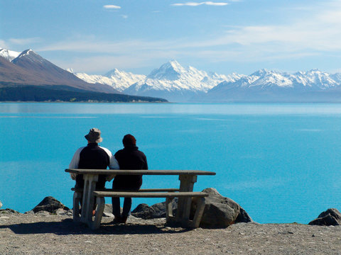 Pukaki lake in New Zealand