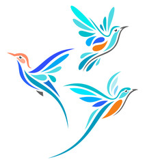 Stylized Birds - Rollers