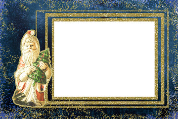 Christmas frame greeting card. Santa.