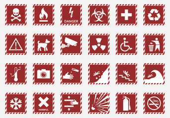 caution icons, warning signs