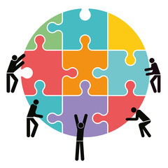 Team Zusammenarbeit und Verbindung, illustration