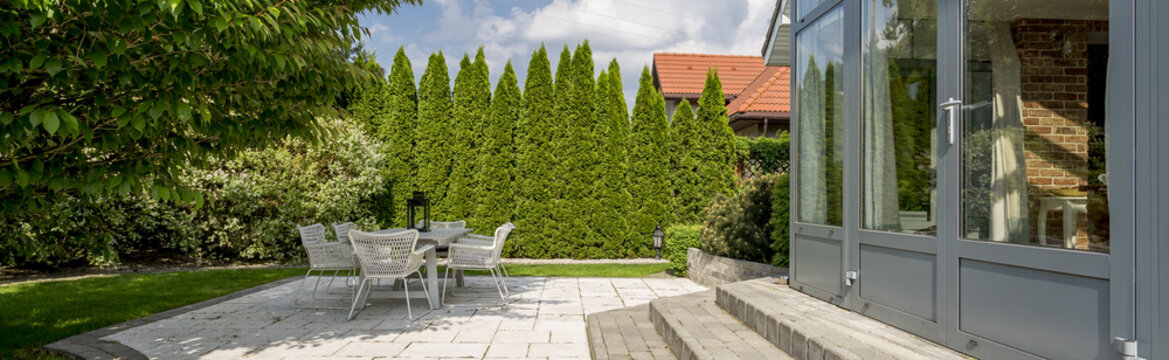 Terrace of detached house on summer