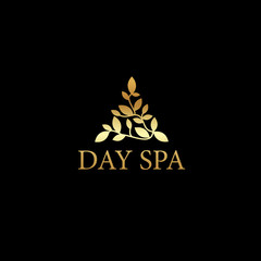 Day spa elegant triangle logo vector