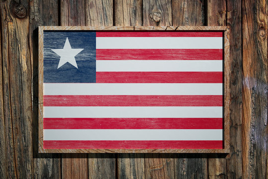 Wooden Liberia flag