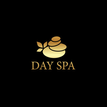 Day Spa logo with stones vector