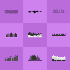 Collection of Different Charts Vector Illustration