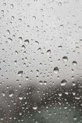 Drops of rain on the window