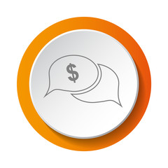 Chat - 3d button isolated on white background. Vector.