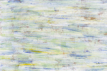 Green and blue background of painted texture on wood plank.