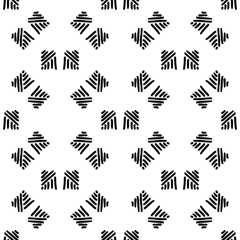 Black and White Seamless Ethnic Pattern. Vintage, Grunge, Abstract Tribal Background for Textile Design, Wallpaper, Surface Textures, Wrapping Paper