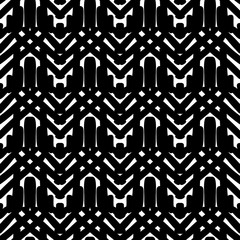 Obraz premium Black and White Seamless Ethnic Pattern. Vintage, Grunge, Abstract Tribal Background for Textile Design, Wallpaper, Surface Textures, Wrapping Paper
