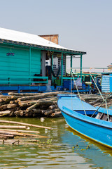 Fototapeta na wymiar Kampong Luong floating village situated on Tonle Sap lake, Cambodia.