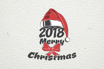 Happy New Year and Merry Christmas. Christmas shopping. Year of the dog. Detailed elements. Old retro vintage grunge. Typographic labels, stickers, logos and badges.