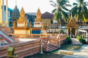 Krong Kracheh Pagoda in Kratie city, Cambodia.