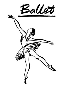 Ballet. Vector hand drawn graphic illustration.