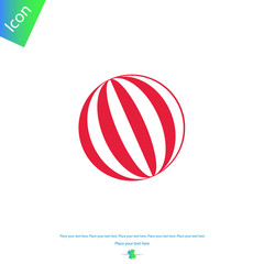 Fototapeta premium Red beach ball vector icon