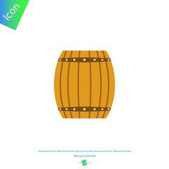 Wooden barrel vector icon
