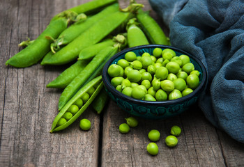 green peas on a table
