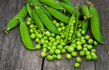 green peas on a table