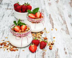Yogurt and granola for breakfast