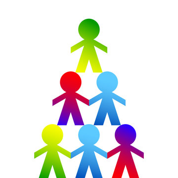 persone, piramide, collaborazione, amicizia