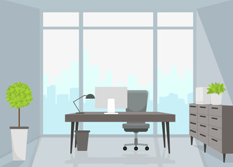 Office interior. Vector illustration.