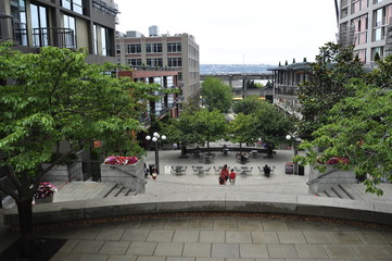 Square in Downtown of Seattle, United States