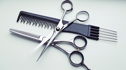 Barber tools hair clippes.