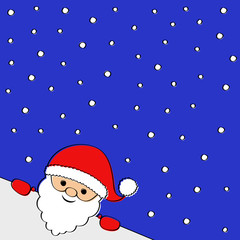 Christmas banner with cartoon Santa Claus. Vector.