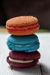 Appetizing colorful macaroons