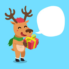 Obraz na płótnie Canvas Cartoon reindeer with speech bubble