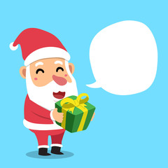 Cartoon santa claus with speech bubble