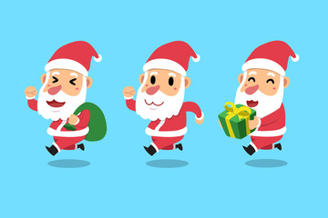 Vector set of cartoon santa claus