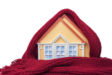 House is wrapped in a scarf.